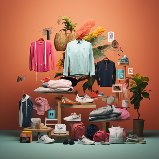 A collage of AI Powered Apparel's top brands, featuring items from Perry Ellis, Original Penguin, Callaway, Holloway Sportswear, Augusta Active, and Dri Duck.
