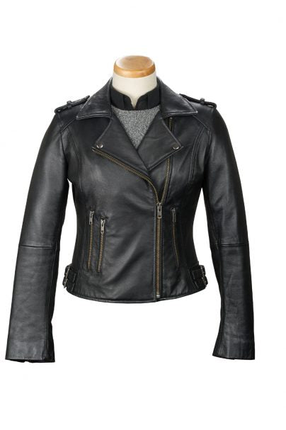 Ladies Lamb Leather Biker Jacket | Burks Bay